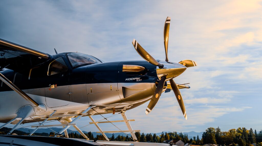 The Daher Kodiak100 on Floats with retractable landing gear