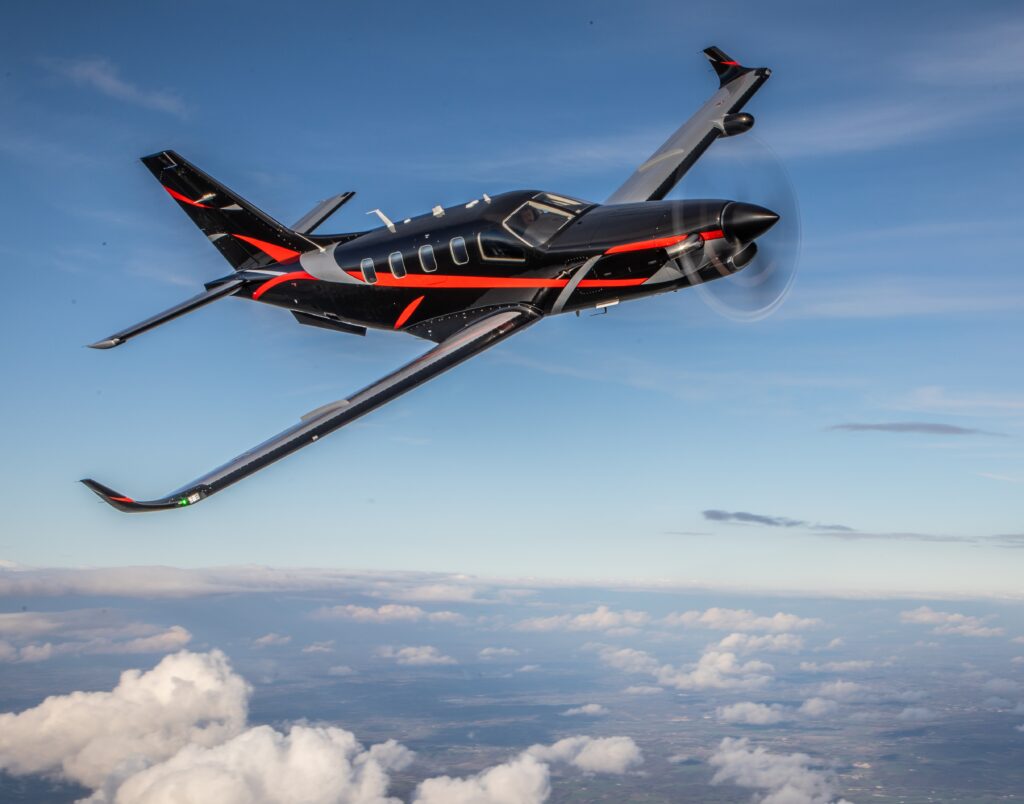 DAHER TBM960 flying high in the sky