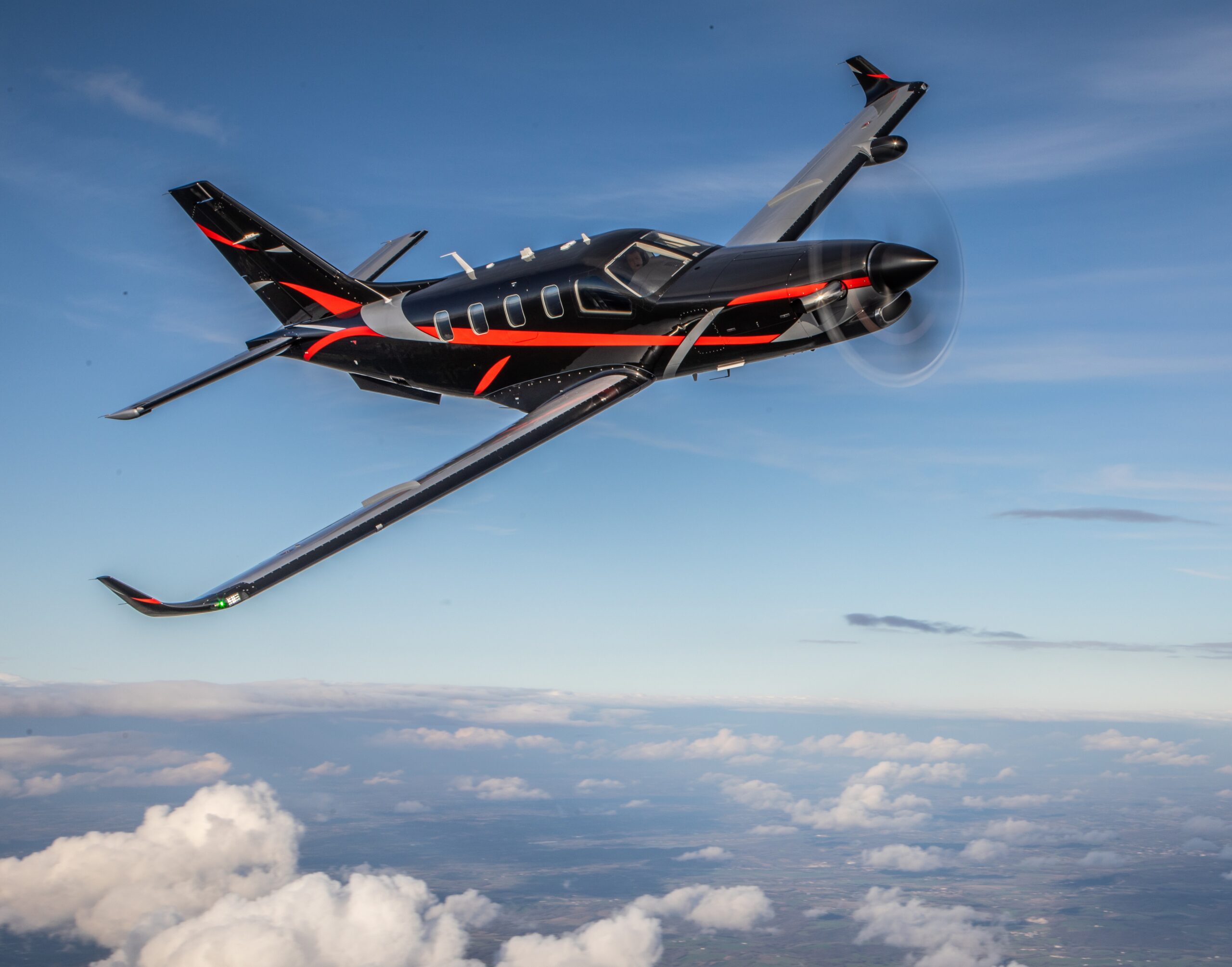 DAHER TBM960 flying high in the sky