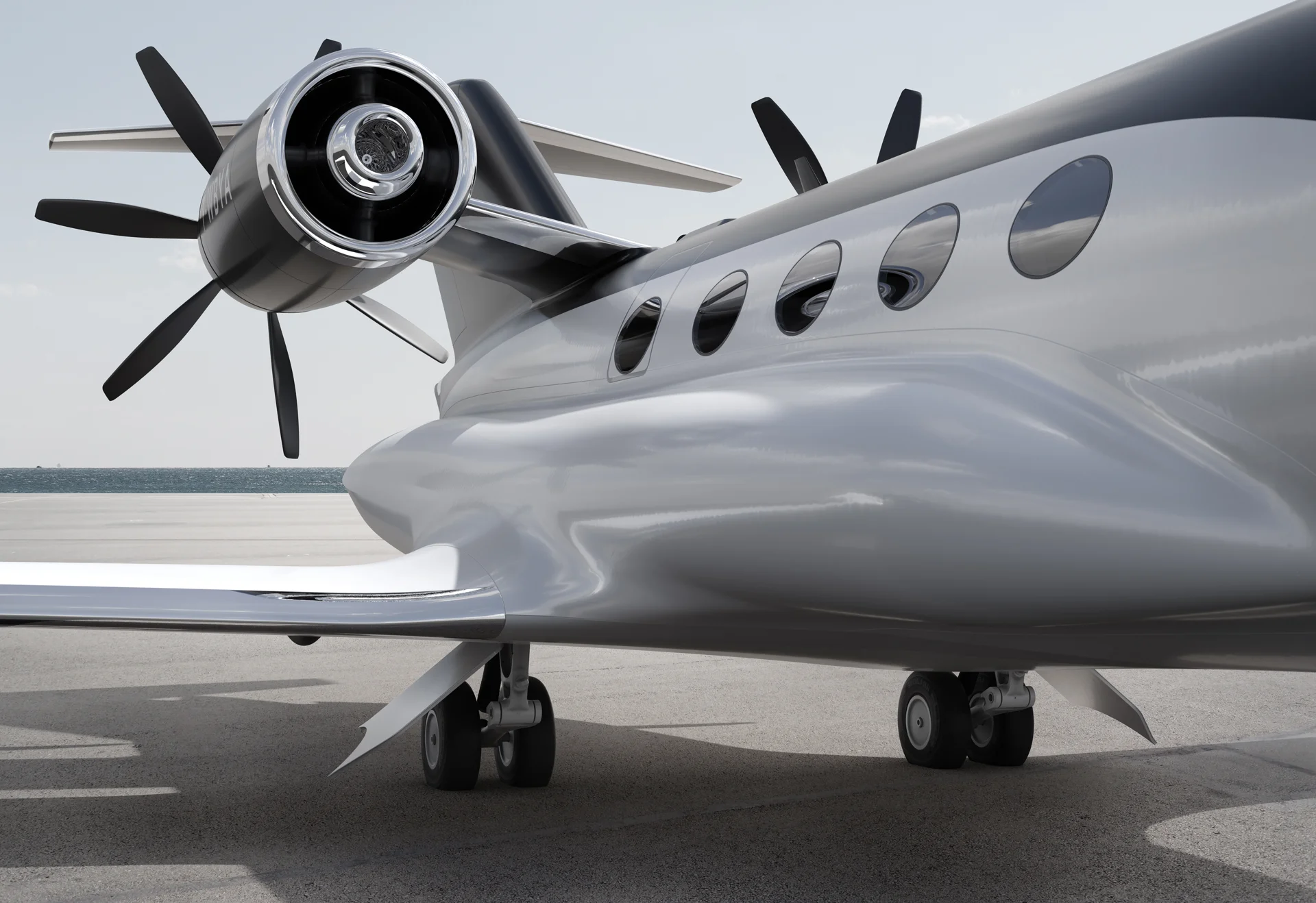 Close up of the Beyond Aero One right hand engine and integrated GH2 tank. 