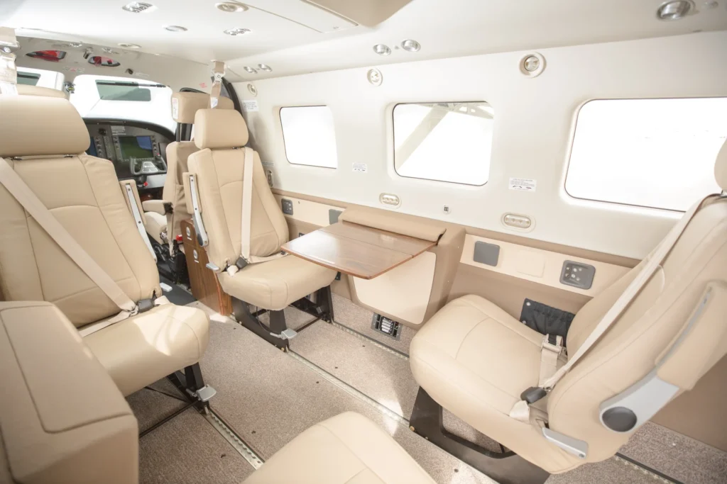 The DAHER Kodiak 100 cabin in light welcoming colours