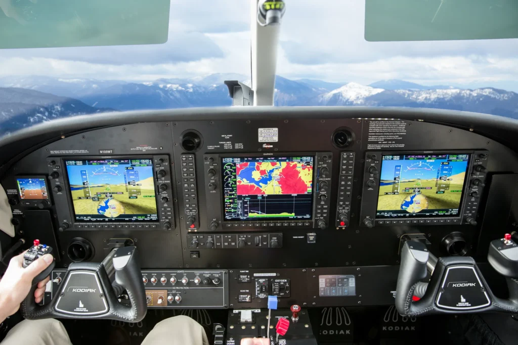 The DAHER Kodiak 100 cockpit featuring the Garmin G1000 NXi suite